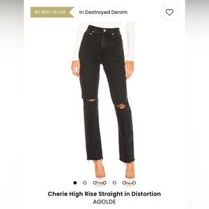 AGOLDE Cherie High Rise Straight Jeans - Black